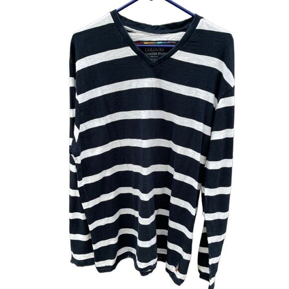 Colours Alexander Julian men’s size XXL  black and white stripe pullover - Picture 1 of 6